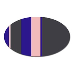 Purple, Pink And Gray Lines Oval Magnet by Valentinaart