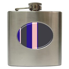 Purple, Pink And Gray Lines Hip Flask (6 Oz) by Valentinaart