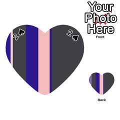 Purple, Pink And Gray Lines Playing Cards 54 (heart)  by Valentinaart