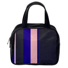 Purple, Pink And Gray Lines Classic Handbags (one Side) by Valentinaart