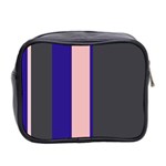 Purple, pink and gray lines Mini Toiletries Bag 2-Side Back