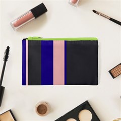 Purple, Pink And Gray Lines Cosmetic Bag (xs) by Valentinaart