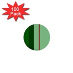 Green and red design 1  Mini Buttons (100 pack)  Front