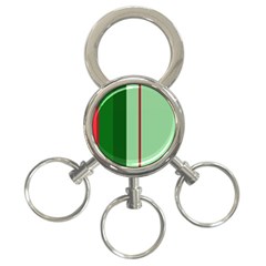 Green And Red Design 3-ring Key Chains by Valentinaart