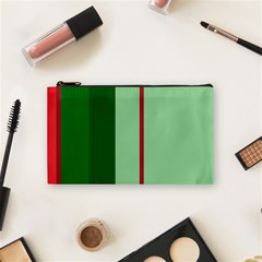 Green And Red Design Cosmetic Bag (small)  by Valentinaart