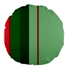 Green And Red Design Large 18  Premium Round Cushions by Valentinaart