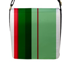 Green And Red Design Flap Messenger Bag (l)  by Valentinaart