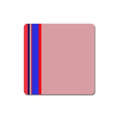 Pink elegant lines Square Magnet