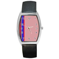 Pink elegant lines Barrel Style Metal Watch