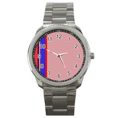 Pink elegant lines Sport Metal Watch