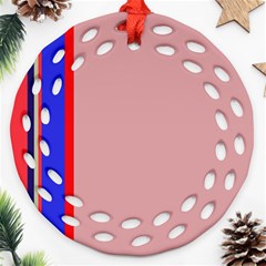 Pink elegant lines Ornament (Round Filigree) 