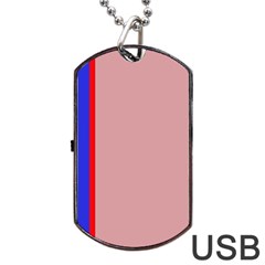 Pink elegant lines Dog Tag USB Flash (One Side)