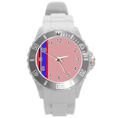 Pink elegant lines Round Plastic Sport Watch (L)