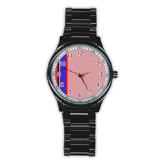 Pink elegant lines Stainless Steel Round Watch