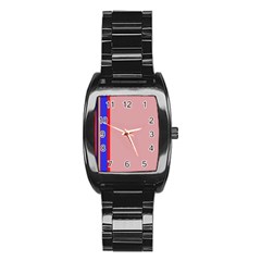 Pink elegant lines Stainless Steel Barrel Watch