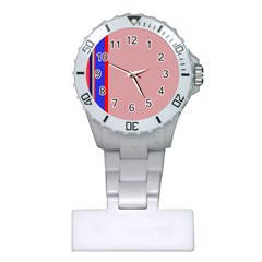 Pink elegant lines Plastic Nurses Watch