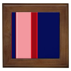 Pink and blue lines Framed Tiles