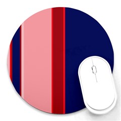 Pink and blue lines Round Mousepads