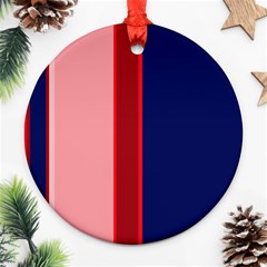 Pink and blue lines Ornament (Round) 