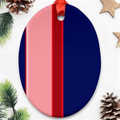 Pink and blue lines Ornament (Oval) 