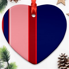 Pink and blue lines Ornament (Heart) 