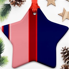 Pink and blue lines Ornament (Star) 