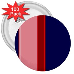 Pink and blue lines 3  Buttons (100 pack) 