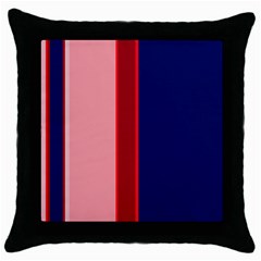 Pink and blue lines Throw Pillow Case (Black)