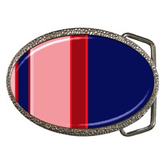 Pink and blue lines Belt Buckles