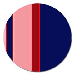 Pink and blue lines Magnet 5  (Round)