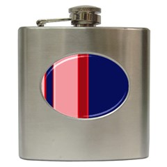 Pink And Blue Lines Hip Flask (6 Oz) by Valentinaart