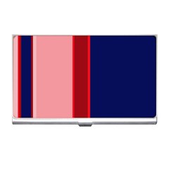 Pink And Blue Lines Business Card Holders by Valentinaart