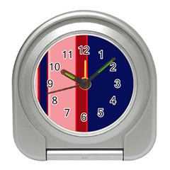 Pink and blue lines Travel Alarm Clocks