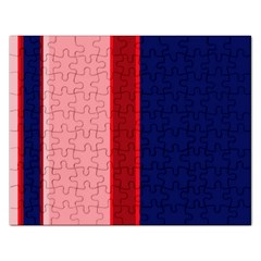 Pink and blue lines Rectangular Jigsaw Puzzl