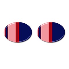 Pink and blue lines Cufflinks (Oval)