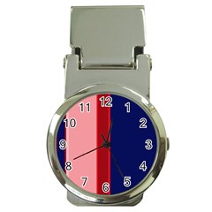 Pink and blue lines Money Clip Watches