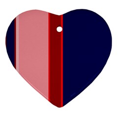 Pink and blue lines Heart Ornament (2 Sides)