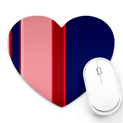 Pink and blue lines Heart Mousepads