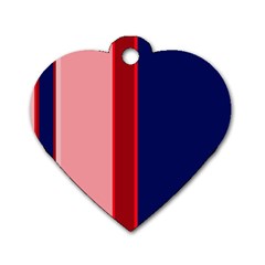 Pink And Blue Lines Dog Tag Heart (two Sides) by Valentinaart