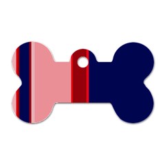 Pink and blue lines Dog Tag Bone (One Side)