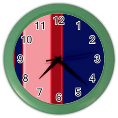 Pink and blue lines Color Wall Clocks