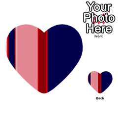 Pink and blue lines Multi-purpose Cards (Heart) 