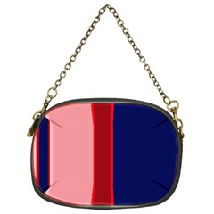 Pink and blue lines Chain Purses (One Side) 