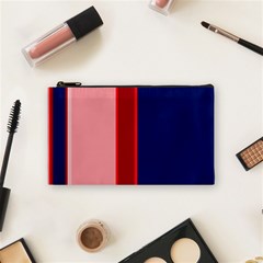 Pink And Blue Lines Cosmetic Bag (small)  by Valentinaart