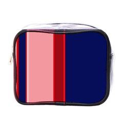 Pink and blue lines Mini Toiletries Bags