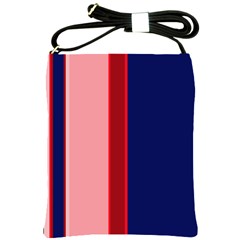 Pink and blue lines Shoulder Sling Bags