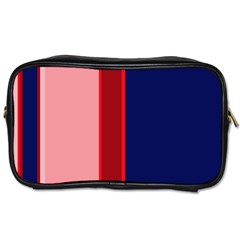 Pink And Blue Lines Toiletries Bags by Valentinaart