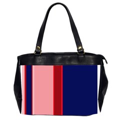 Pink And Blue Lines Office Handbags (2 Sides)  by Valentinaart