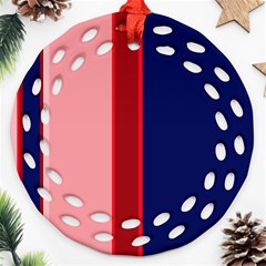 Pink and blue lines Ornament (Round Filigree) 