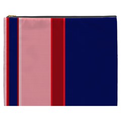 Pink And Blue Lines Cosmetic Bag (xxxl)  by Valentinaart